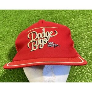 Vintage Dodge Trucker Hat Dodge Boys Have More Fun Rare‎ SnapBack Ram 80s Red